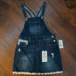 Jean Skirt Overalls with lace